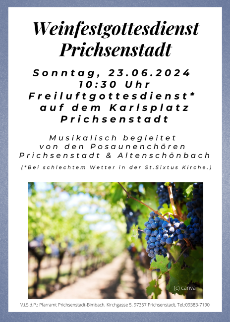 Weinfestgottesdienst Prichsenstadt